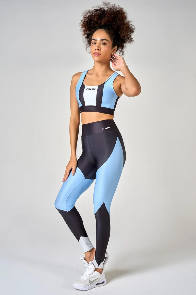 Conjunto Feminino Legging + Top Nadador Collor Block
