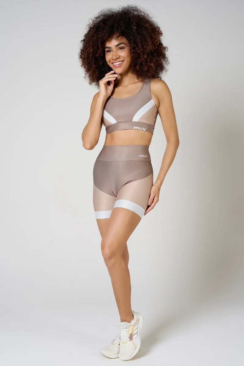 Conjunto Feminino Short + Top Nadador Roasted Coffe