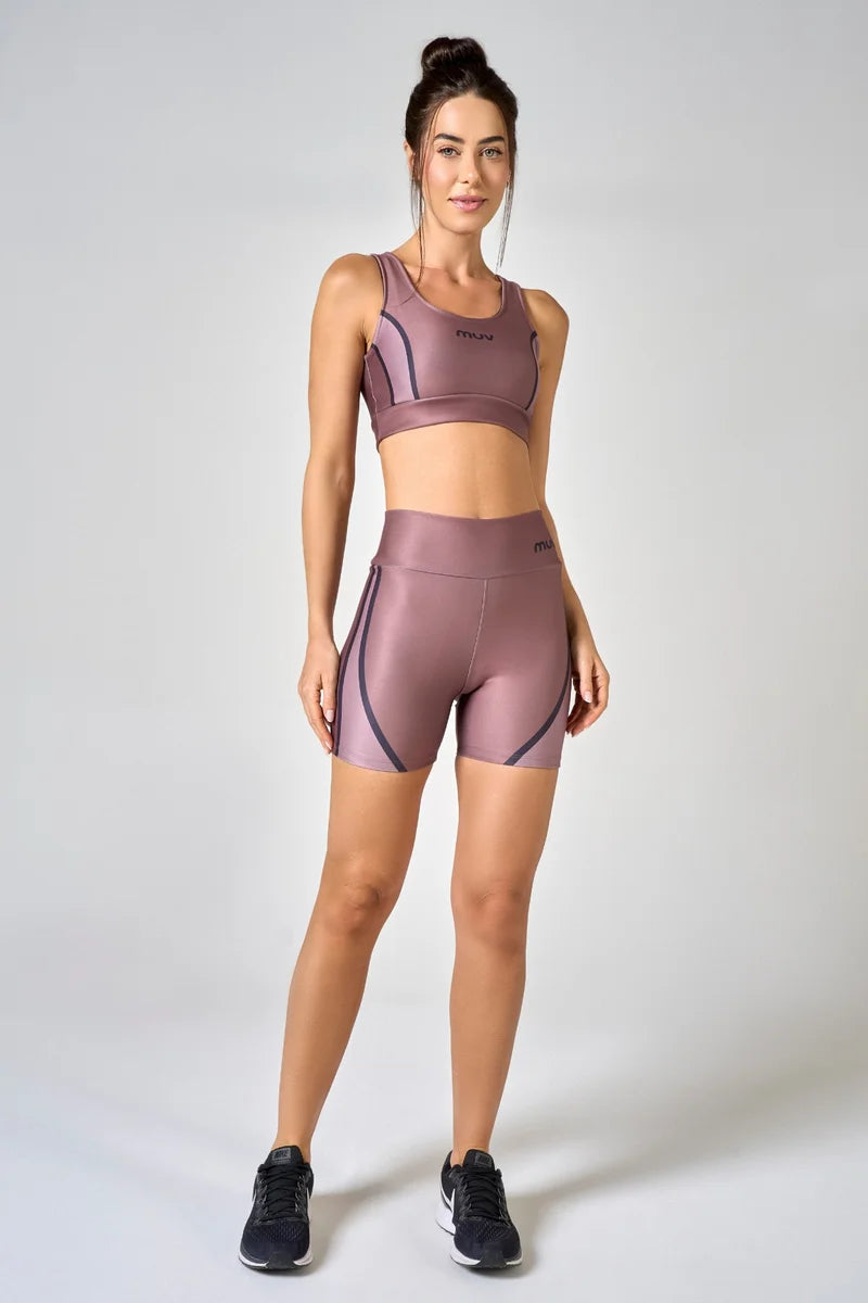 Conjunto Feminino Short + Top Nadador Duo Brown