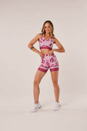 Bermuda Camuflada Mescla Rosa