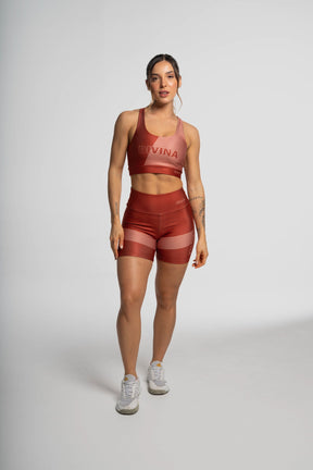 Bermuda Estampa Listra Lateral Marrom