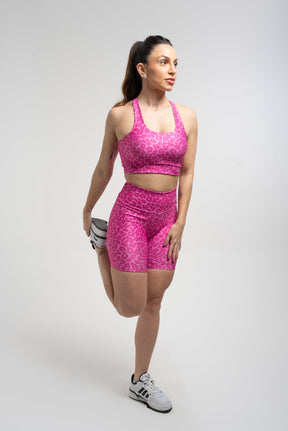 Bermuda Estampa Localizada Onça Rosa Pink