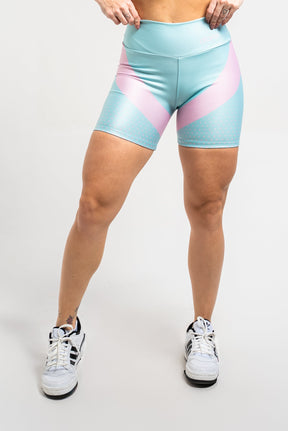 Bermuda Estampa Verde Água Poá Rosa