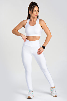 Legging Básica Lisa Branca