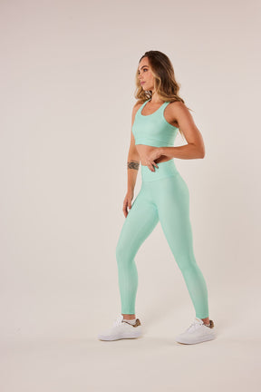 Legging Básica Lisa Verde Água