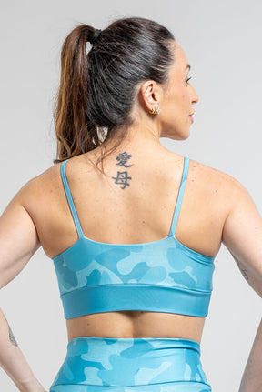 Top Alcinha Camuflado Mescla Azul