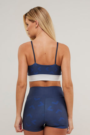 Top Alcinha Geometrico Azul