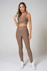 Conjunto Feminino Legging + Top Alça Classic - Camurça