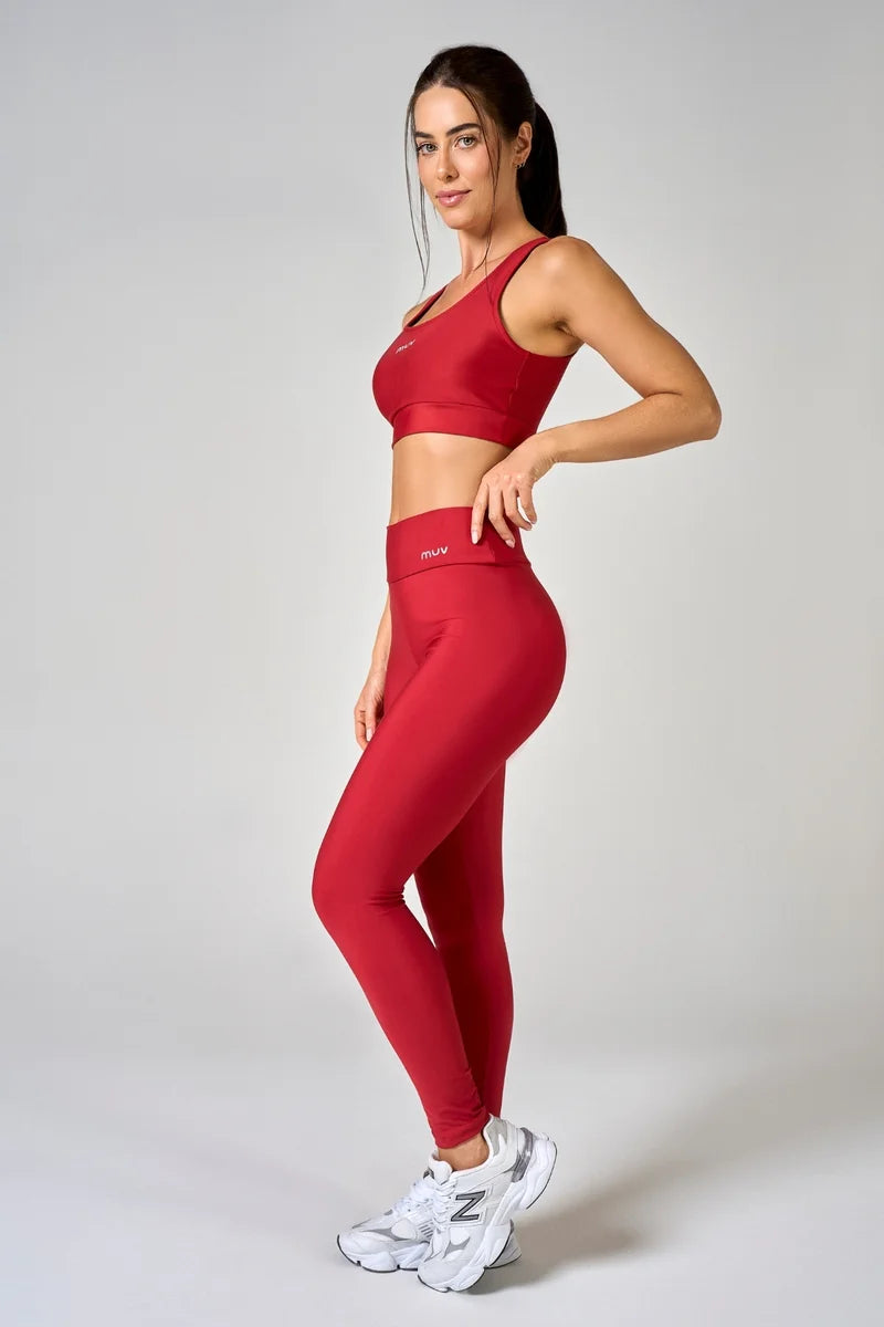 Conjunto Feminino Legging + Top Nadador Classic - Cereja