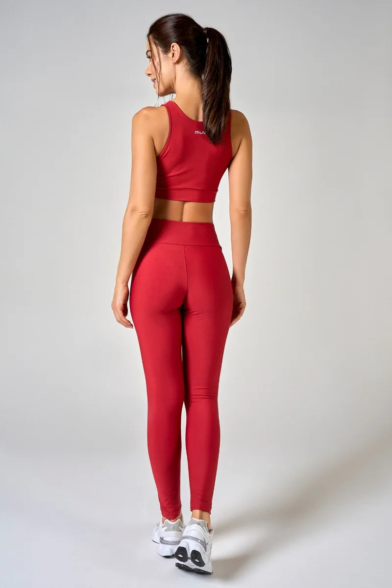 Conjunto Feminino Legging + Top Nadador Classic - Cereja