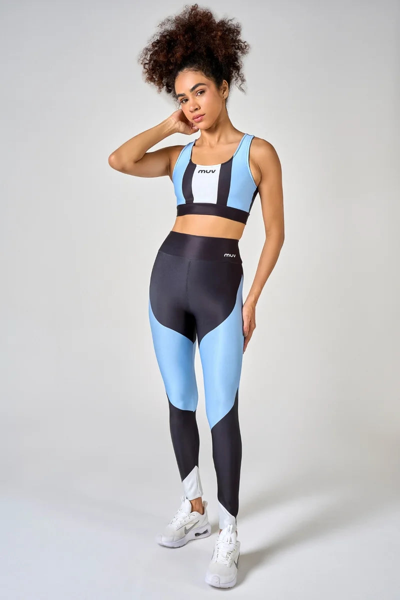 Conjunto Feminino Legging + Top Nadador Collor Block