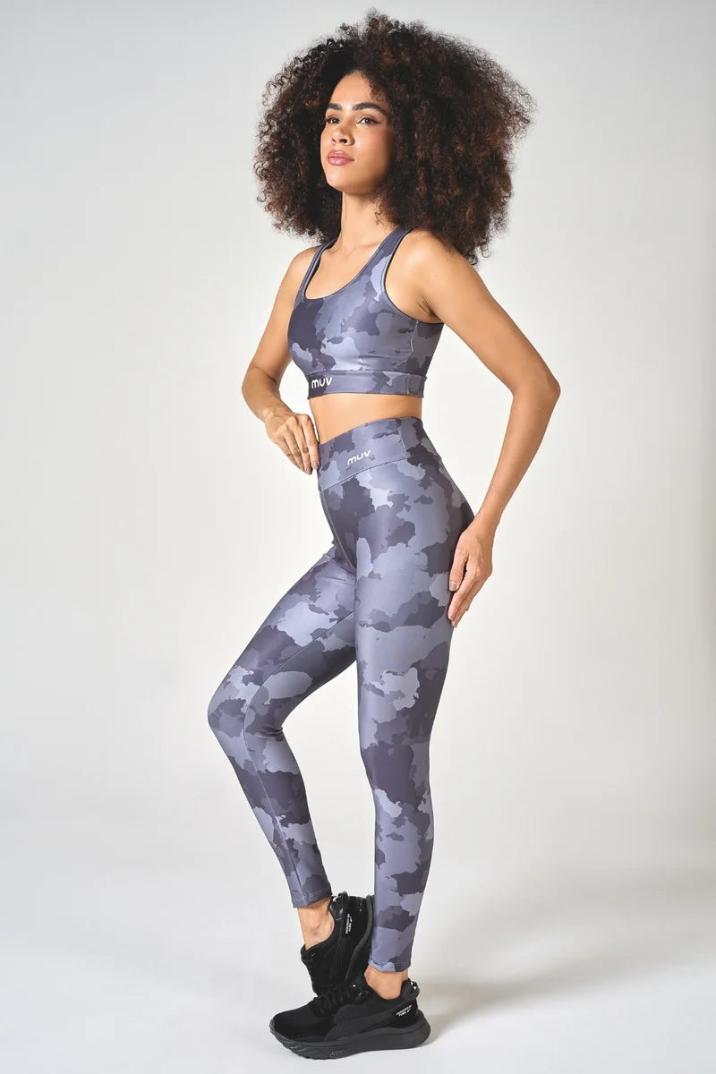 Conjunto Feminino Legging + Top Nadador Camouflaged