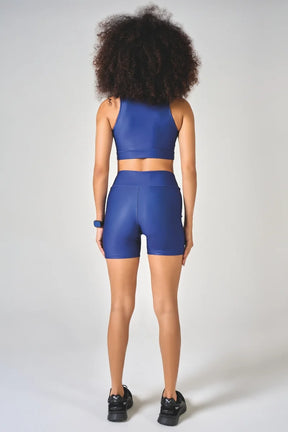 Conjunto Feminino Short + Top Nadador Trendy Muv - Azul Marinho