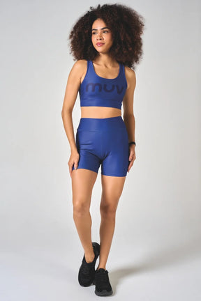 Conjunto Feminino Short + Top Nadador Trendy Muv - Azul Marinho