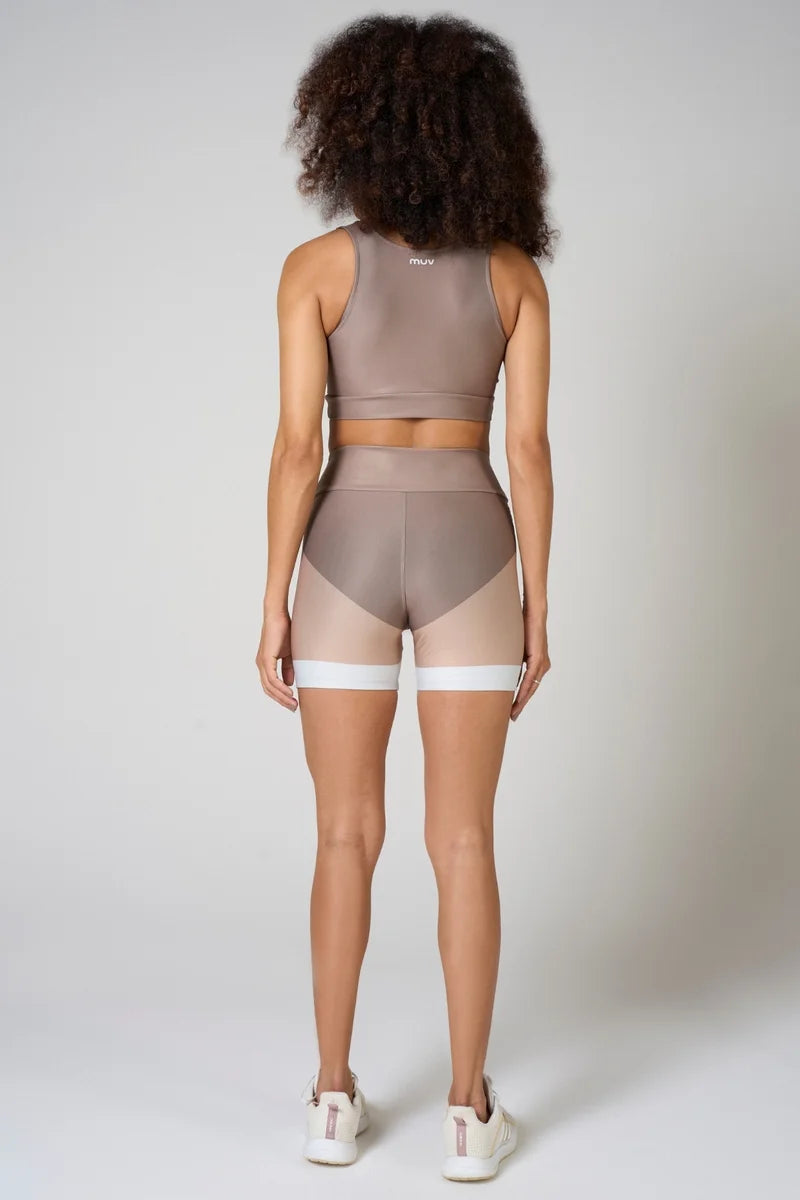 Conjunto Feminino Short + Top Nadador Roasted Coffe