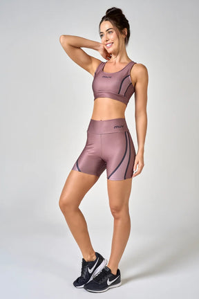 Conjunto Feminino Short + Top Nadador Duo Brown