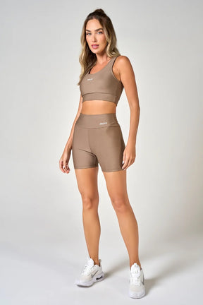 Conjunto Feminino Short + Top Nadador Classic - Camurça