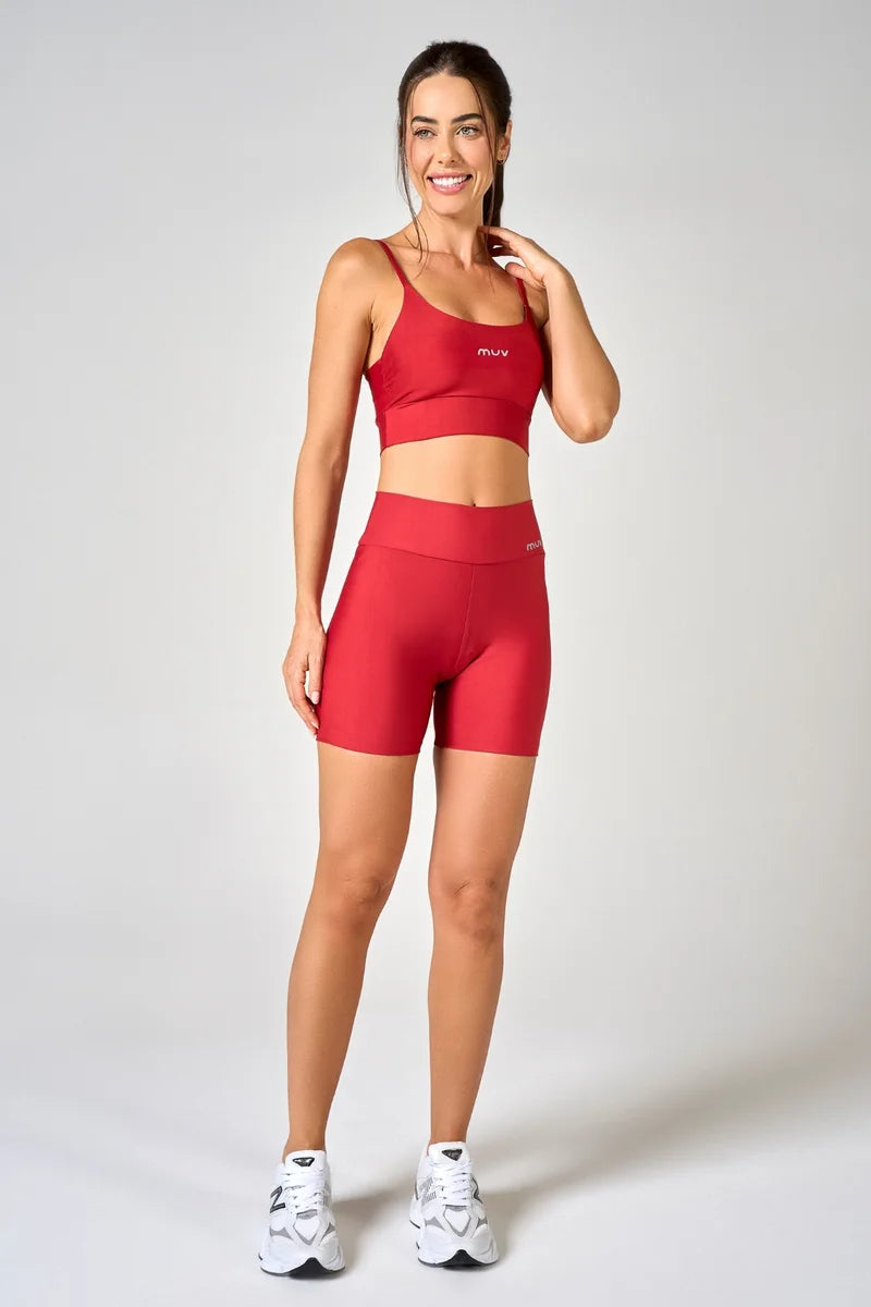 Conjunto Feminino Short + Top Alça Classic - Cereja