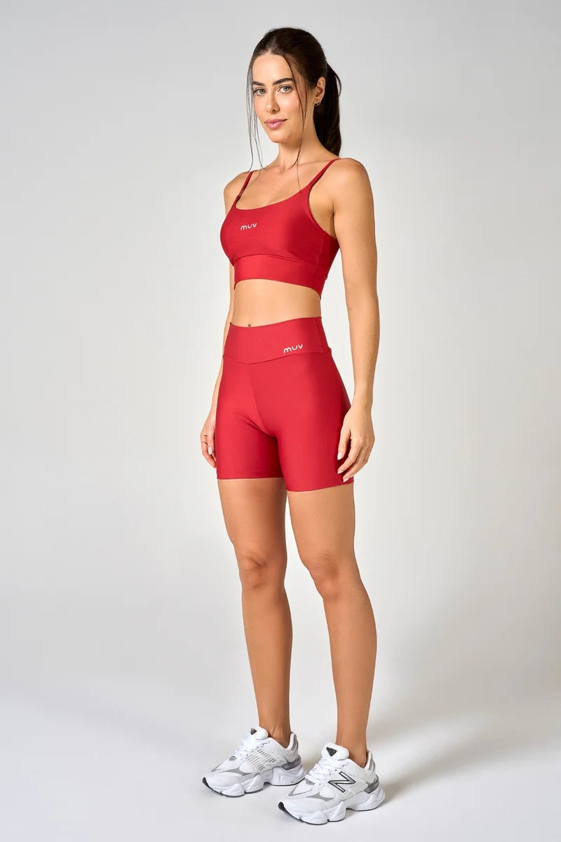 Conjunto Feminino Short + Top Alça Classic - Cereja