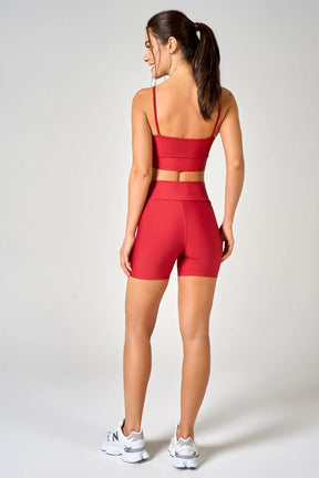 Conjunto Feminino Short + Top Alça Classic - Cereja