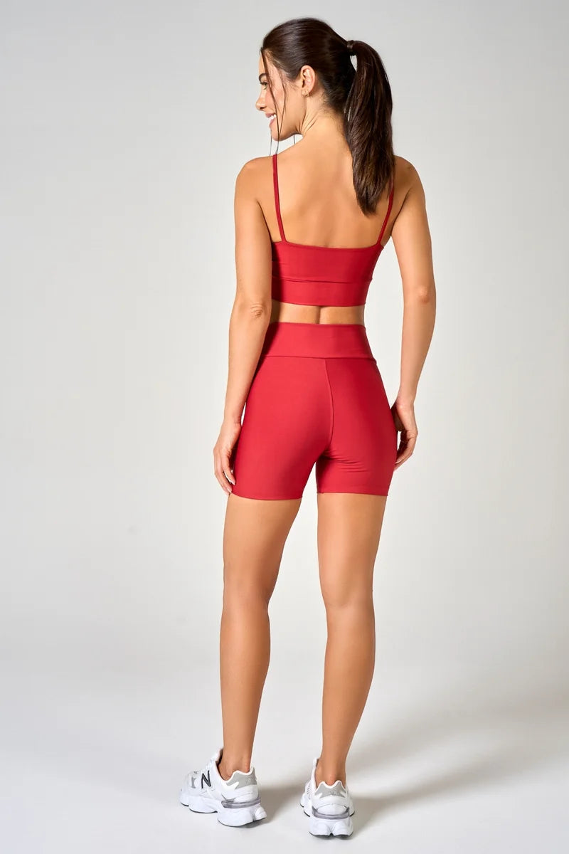 Conjunto Feminino Short + Top Alça Classic - Cereja