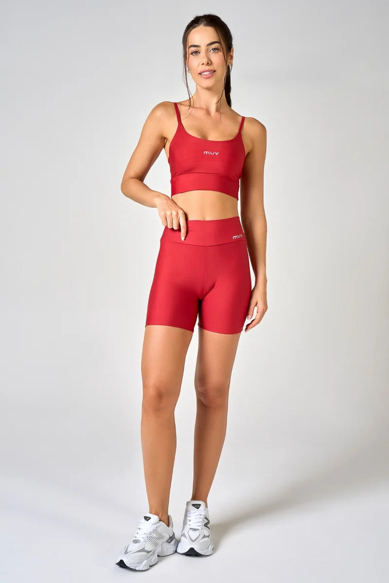 Conjunto Feminino Short + Top Alça Classic - Cereja