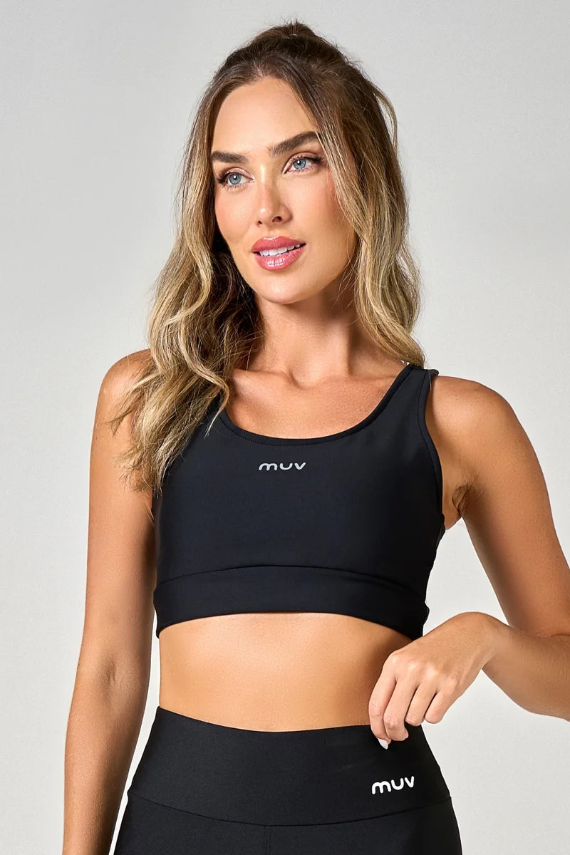 Conjunto Feminino Legging + Top Nadador Classic - Preto