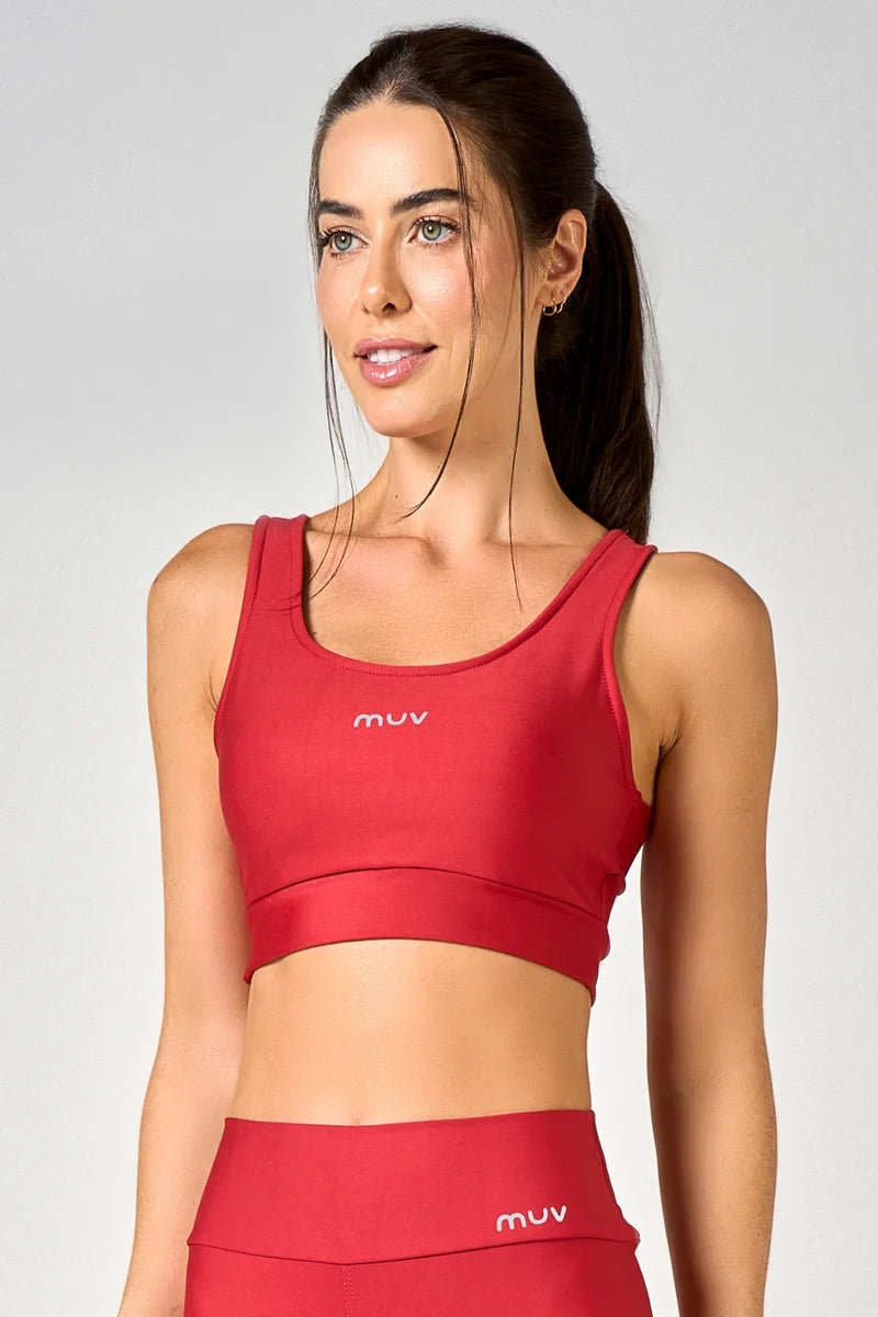 Conjunto Feminino Legging + Top Nadador Classic - Cereja