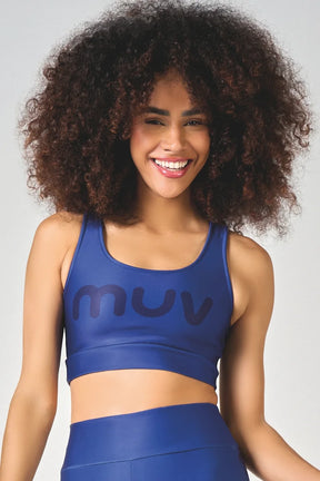 Conjunto Feminino Short + Top Nadador Trendy Muv - Azul Marinho
